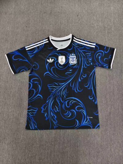 Мужская футбольная джерси сборной Аргентины adidas с коротким рукавом (Гостевая, черно-синяя)