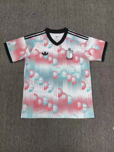 Мужская футбольная джерси сборной Бельгии adidas с коротким рукавом (Гостевая, разноцветная)